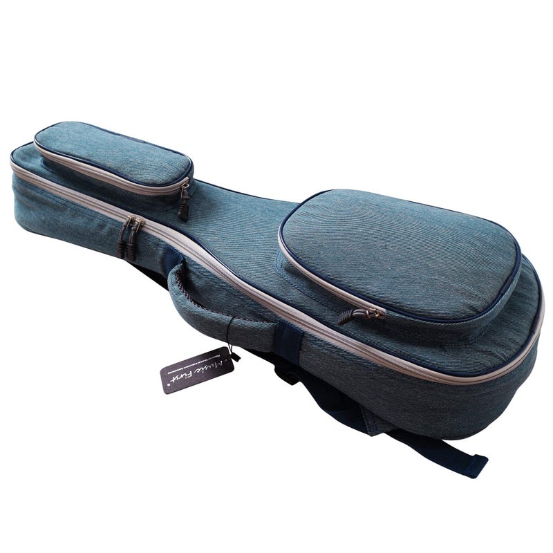 MUSIC FIRST Original Design 15mm Thick Vintage Style Jeans Cloth/Denim Guitalele case, Guitalele Bag, Soft Guitar Case. Guitalele Backpack! (30~31 inch) PLS CHECK PHOTO No.2 AND MEASURE YOUR GUITAR! - Image 5